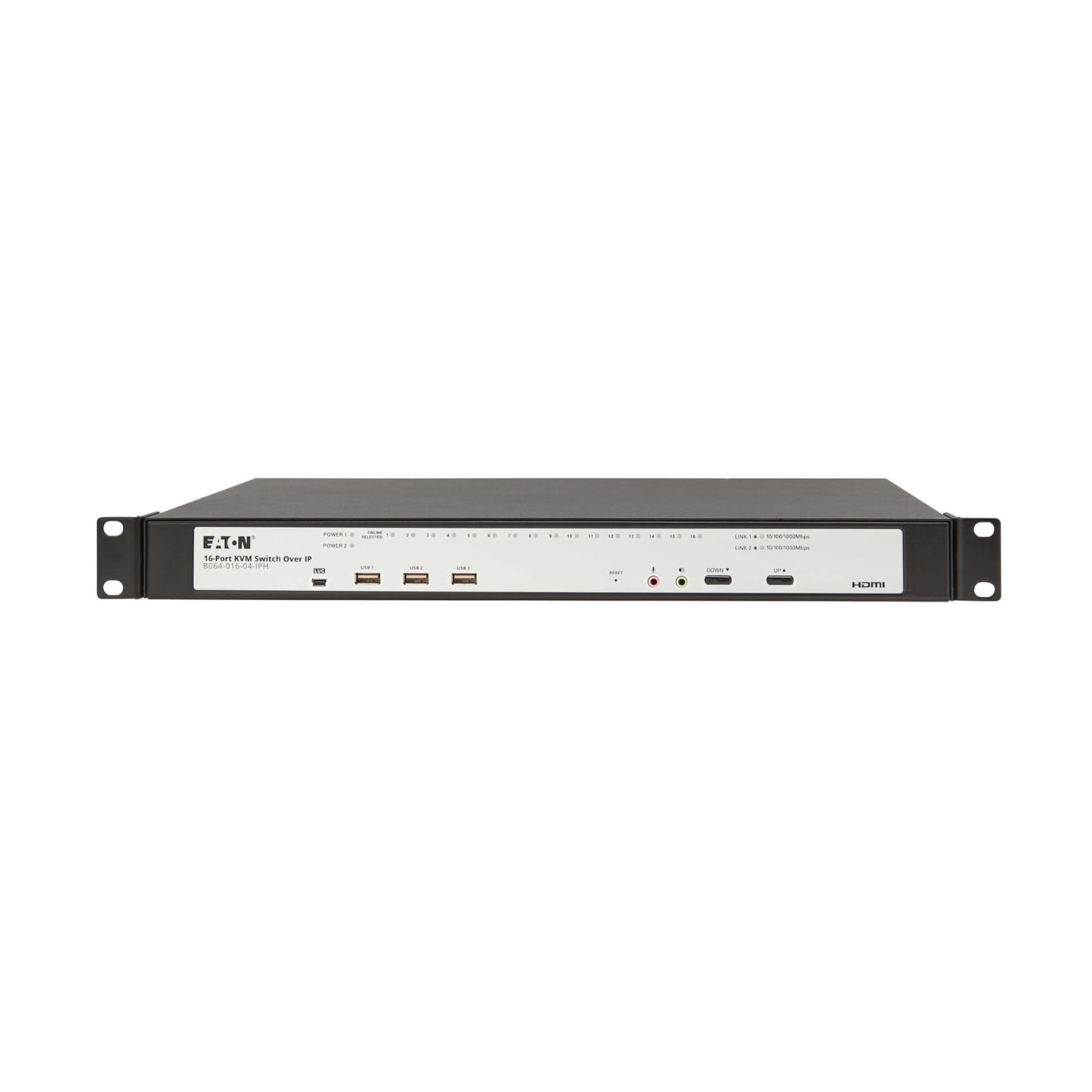 Eaton 16-Port & 32-Port Rack KVM Over IP Switch, Cat5/Cat5e, Virtual Media Connection, Remote & Local Users, Free Software, VGA or HDMI KVM, 1U Rackmount, TAA Compliant, 3-Year Warranty