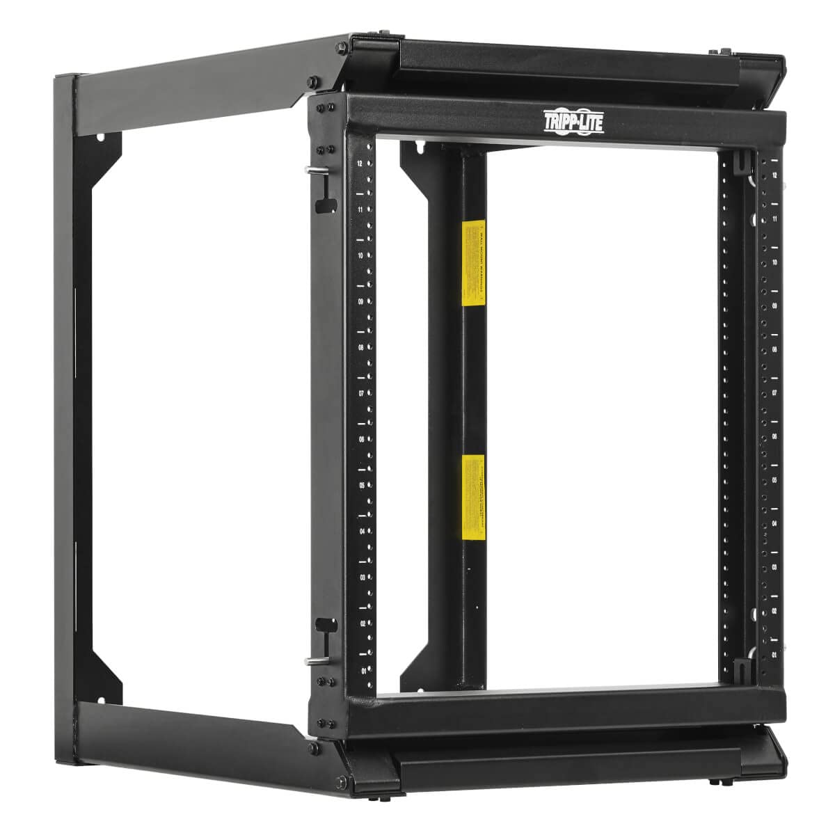Tripp Lite Wall-Mount Open Frame Server Rack Enclosure, 2-Post, Hinged Front, Heavy-Duty Steel, 12-24 Threaded & Numbered Mounting Holes