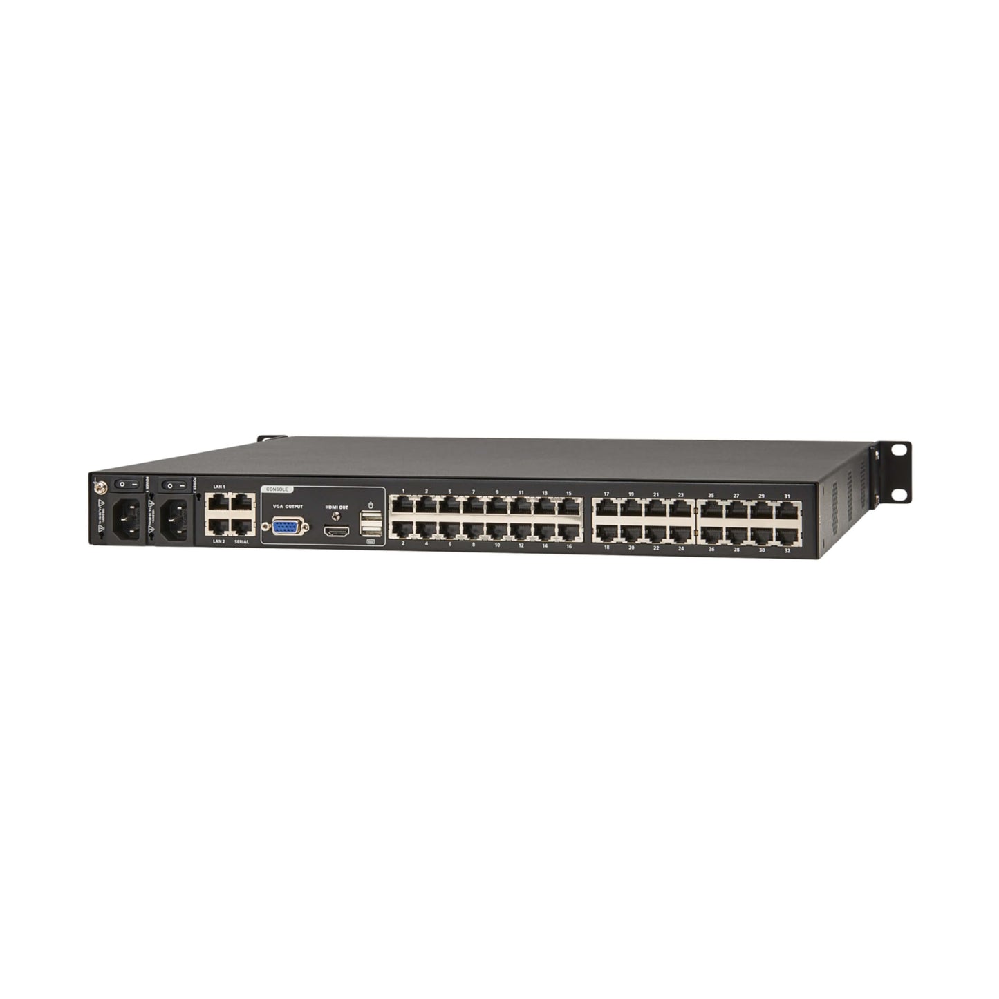 Eaton 16-Port & 32-Port Rack KVM Over IP Switch, Cat5/Cat5e, Virtual Media Connection, Remote & Local Users, Free Software, VGA or HDMI KVM, 1U Rackmount, TAA Compliant, 3-Year Warranty