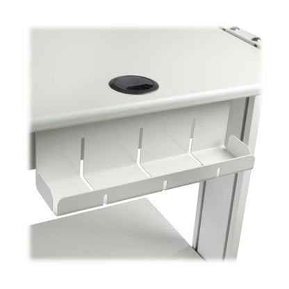 Tripp Lite Mobile Standing Desk, Small Rolling Laptop Cart Workstation Workspace, 2 Adjustable Shelf & 2 Metal Storage Drawers, TAA Compliant, Home Office & School, 5-Year Warranty (WWSS2DWSTAA)