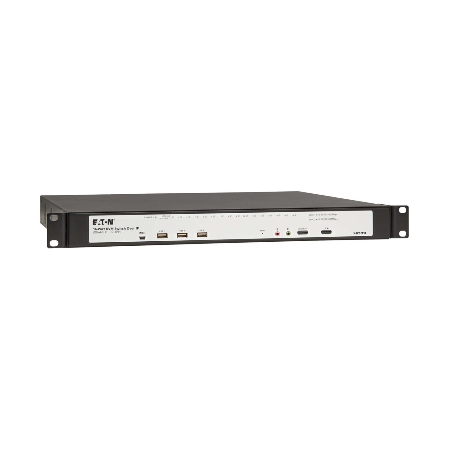Eaton 16-Port & 32-Port Rack KVM Over IP Switch, Cat5/Cat5e, Virtual Media Connection, Remote & Local Users, Free Software, VGA or HDMI KVM, 1U Rackmount, TAA Compliant, 3-Year Warranty