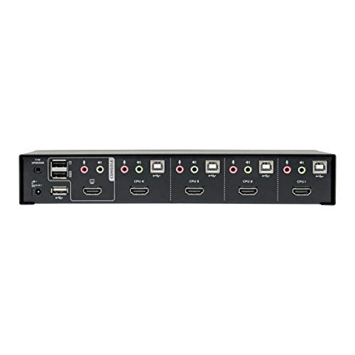 Tripp Lite 4 Port HDMI/USB KVM Switch, Audio/Video, USB 2.0 Peripheral Port, 1080p, Windows, Mac, Linux Compatible (B004-HUA4-K)