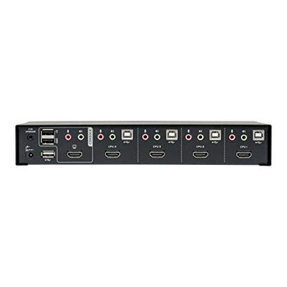 Tripp Lite 4 Port HDMI/USB KVM Switch, Audio/Video, USB 2.0 Peripheral Port, 1080p, Windows, Mac, Linux Compatible (B004-HUA4-K)