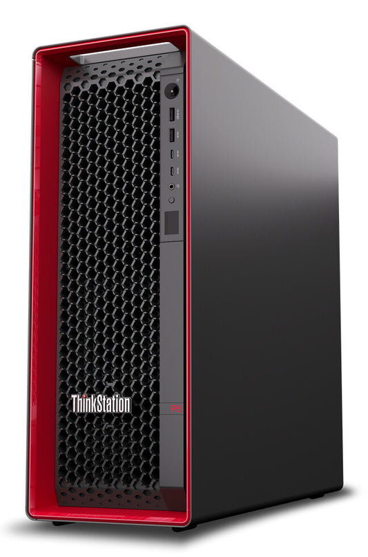 Lenovo ThinkStation P5 Intel Xeon W w3-2423 16 GB DDR5-SDRAM 512 GB SSD NVIDIA T400 Windows 11 Pro for Workstations Tower Workstation Black, Red