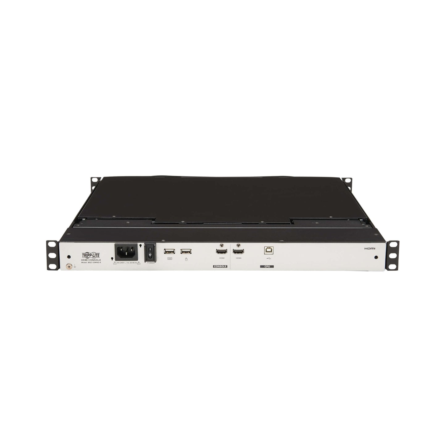 Tripp Lite Rackmount KVM Console, Short Depth 1U Rack Mount Monitor Keyboard Splitter, 18.5" HD LCD Screen, HDMI & USB Ports - Windows, Mac, Linux, & Sun Compatible - 1-Year Warranty (B021-SWHD-K)