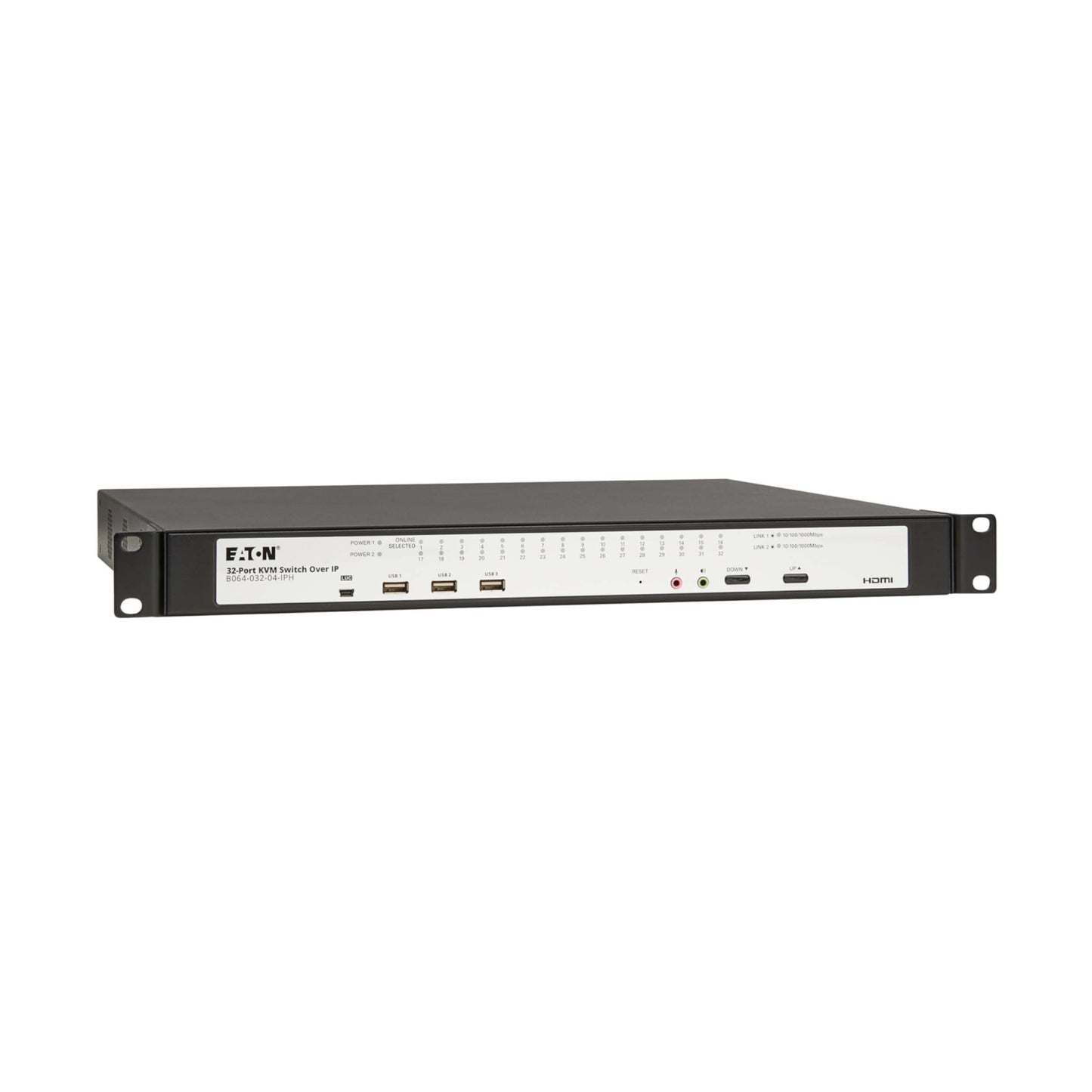 Eaton 16-Port & 32-Port Rack KVM Over IP Switch, Cat5/Cat5e, Virtual Media Connection, Remote & Local Users, Free Software, VGA or HDMI KVM, 1U Rackmount, TAA Compliant, 3-Year Warranty