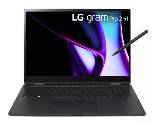 LG 16T90SP-G.APB4U1 laptop Intel Core Ultra 7 155H Hybrid (2-in-1) 40.6 cm (16") Touchscreen WQXGA 32 GB LPDDR5x-SDRAM 1 TB SSD Wi-Fi 6E (802.11ax) Windows 11 Pro Black