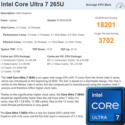 Dell Pro 16 Touchscreen Laptop Computer - (Replaces Latitude 3550) - Intel Core Ultra 7 265U & AI for Business, 16" IPS WiFi 6E, Bluetooth 5.3, Backlit Keyboard, Win 11 Pro