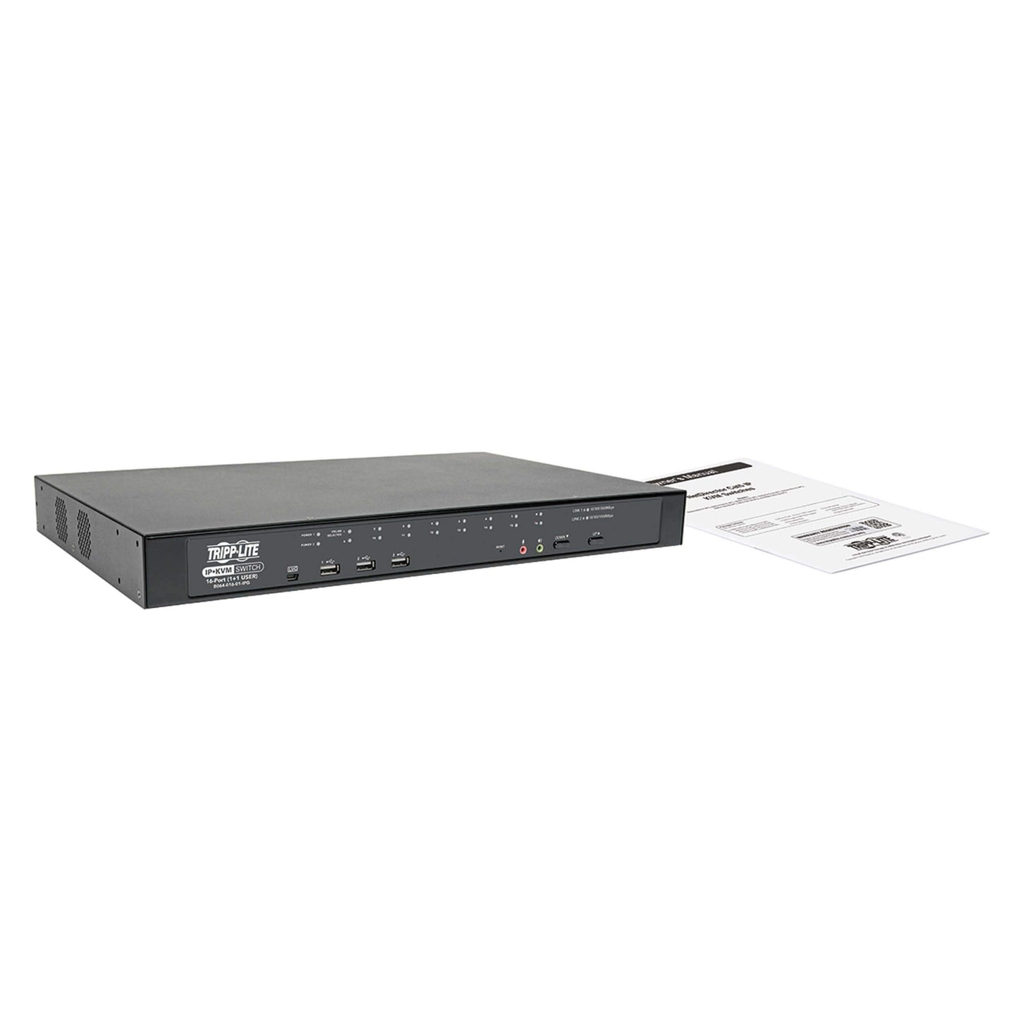 Tripp Lite Cat5 KVM Switch Over IP 16-Port W/Virtual Media 2 Users 1URM TAA (B064-016-01-IPG)