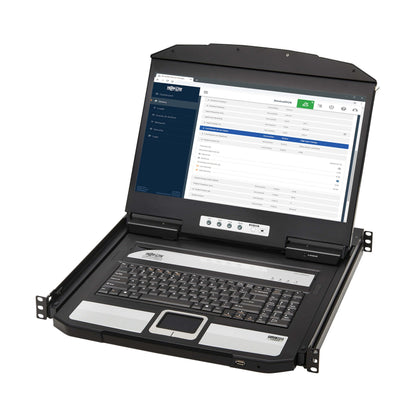 Tripp Lite Rackmount KVM Console, Short Depth 1U Rack Mount Monitor Keyboard Splitter, 18.5" HD LCD Screen, HDMI & USB Ports - Windows, Mac, Linux, & Sun Compatible - 1-Year Warranty (B021-SWHD-K)