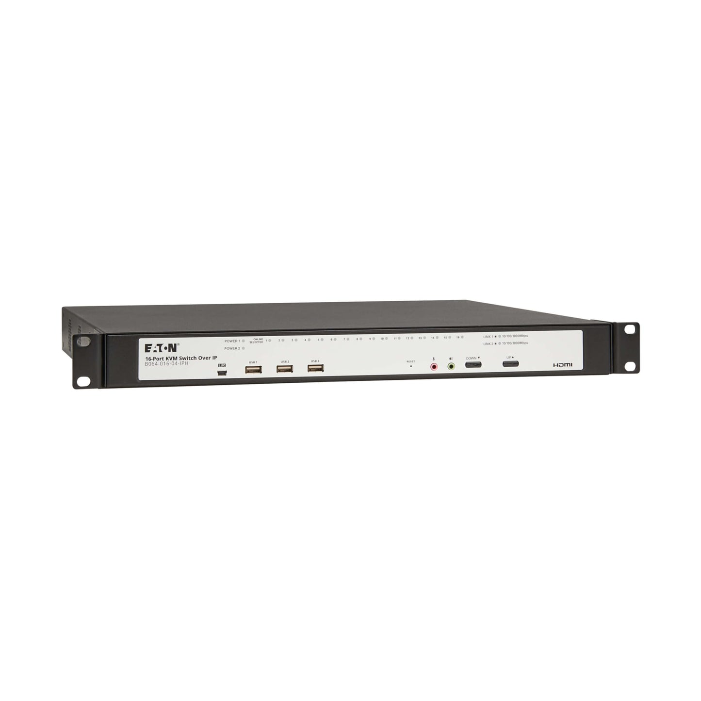 Eaton 16-Port & 32-Port Rack KVM Over IP Switch, Cat5/Cat5e, Virtual Media Connection, Remote & Local Users, Free Software, VGA or HDMI KVM, 1U Rackmount, TAA Compliant, 3-Year Warranty