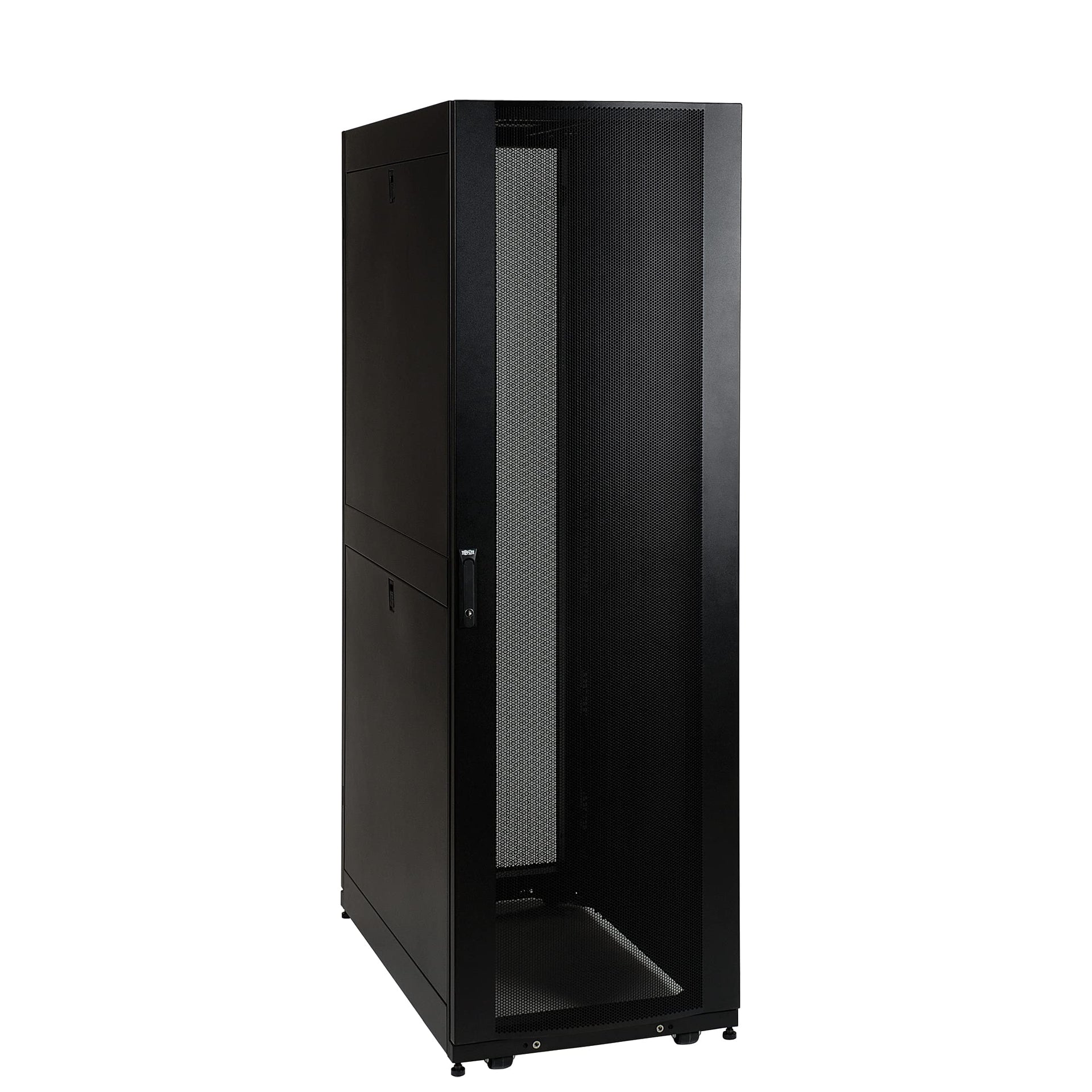 Tripp Lite 42U Standard-Depth Server Rack Enclosure Cabinet with doors & side panels, 3000-lb. capacity, Black (SR42UB)