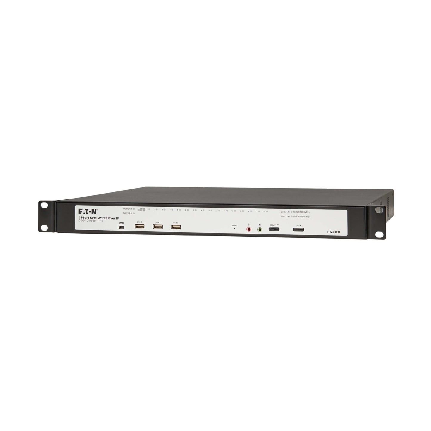 Eaton 16-Port & 32-Port Rack KVM Over IP Switch, Cat5/Cat5e, Virtual Media Connection, Remote & Local Users, Free Software, VGA or HDMI KVM, 1U Rackmount, TAA Compliant, 3-Year Warranty