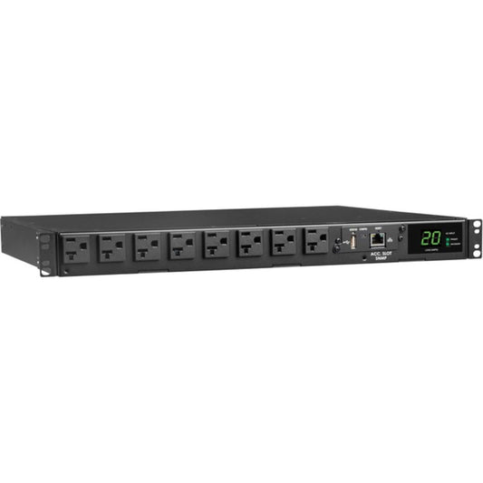 Tripp Lite Monitored PDU, Auto-Transfer Switch (ATS), Network Card WEBCARDLX, 20A, 120V, 1.92kW, Single-Phase 16 Outlets (5-15/20R), Dual L5-20P/5-20P 12ft Input - 1U RM, 2 Year Warranty (PDUMNH20AT1)