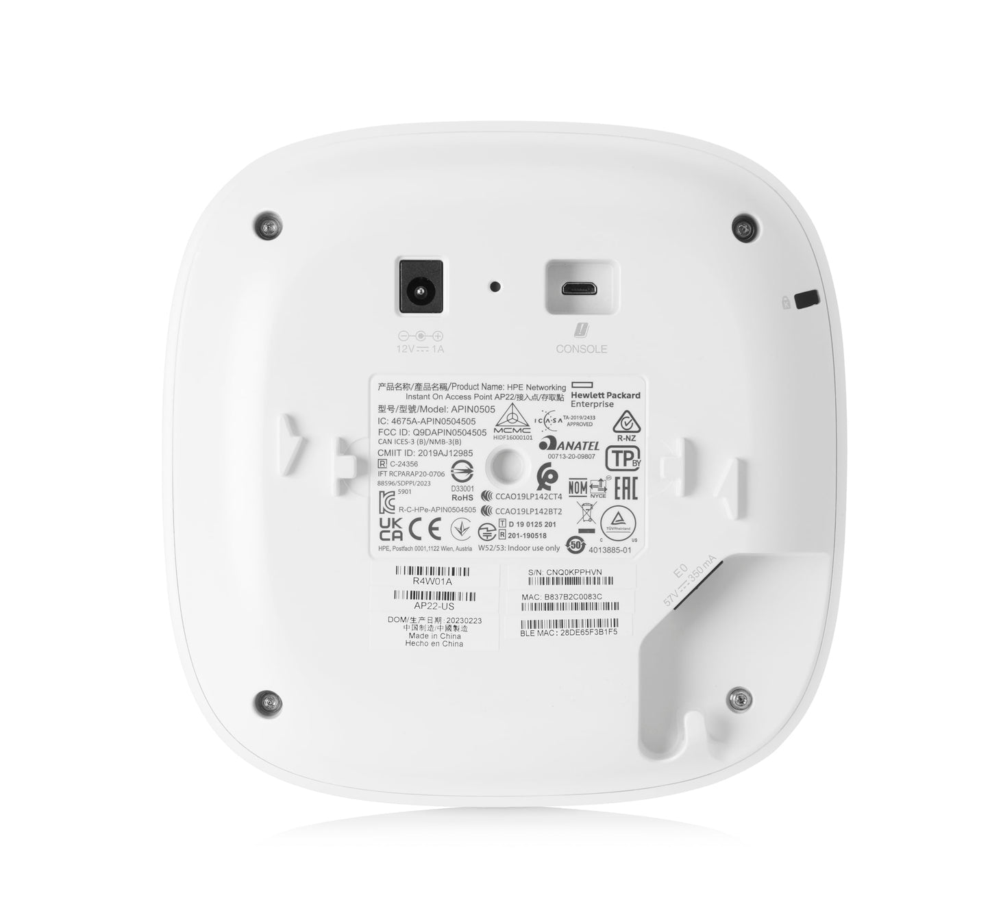 HPE Networking Instant On Access Point AP22 2x2 WiFi 6 Indoor Wireless Access Point | Long Range, Secure, Smart Mesh Support | Power Source Not Included | US Model (R4W01A)