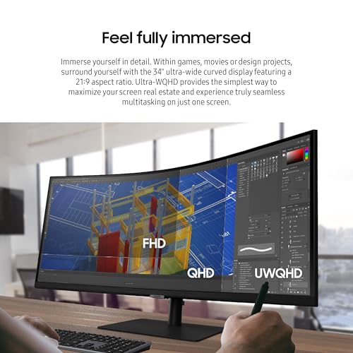 Samsung Viewfinity S65UA Series 34-Inch Ultrawide QHD Curved Monitor