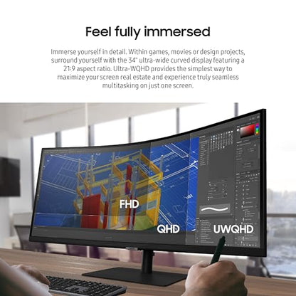 Samsung Viewfinity S65UA Series 34-Inch Ultrawide QHD Curved Monitor