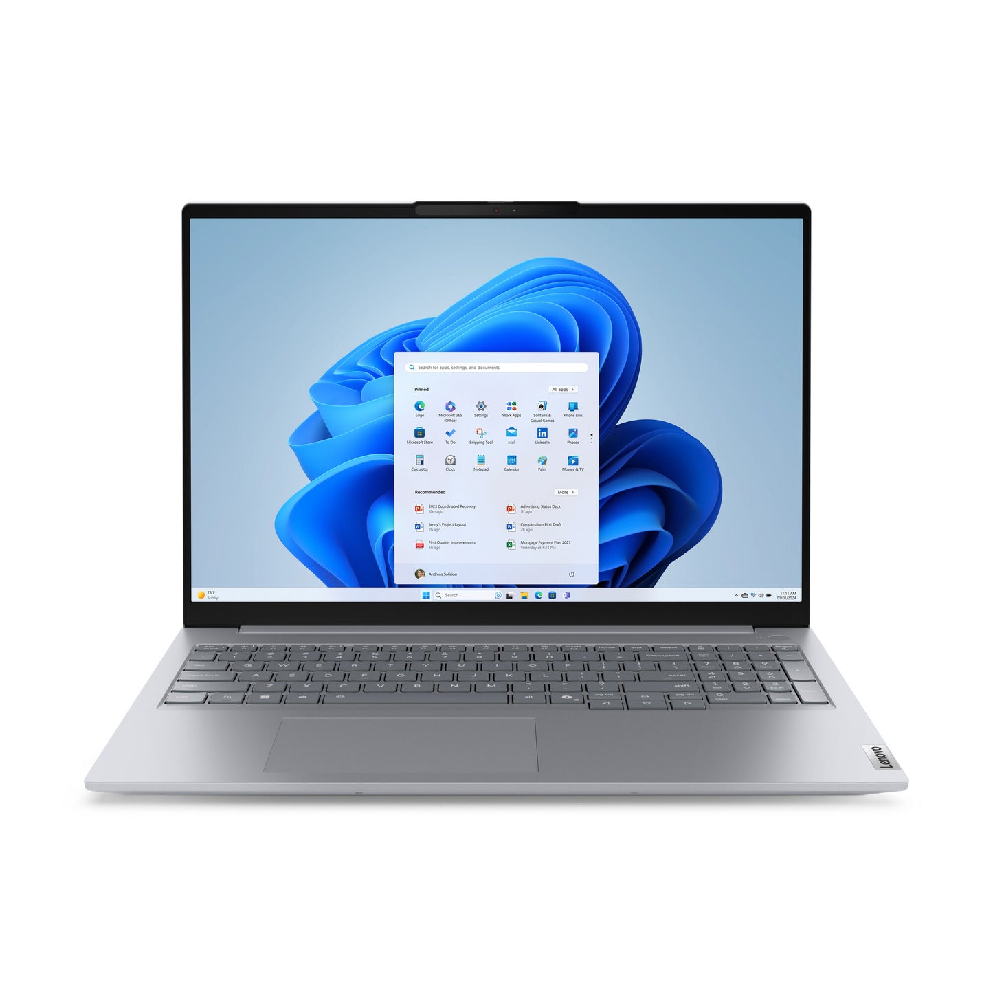 Lenovo ThinkBook 16 G8 IRL Intel Core 5 210H Laptop 40.6 cm (16") WUXGA 16 GB DDR5-SDRAM 256 GB SSD Wi-Fi 6E (802.11ax) Windows 11 Pro Spanish Grey