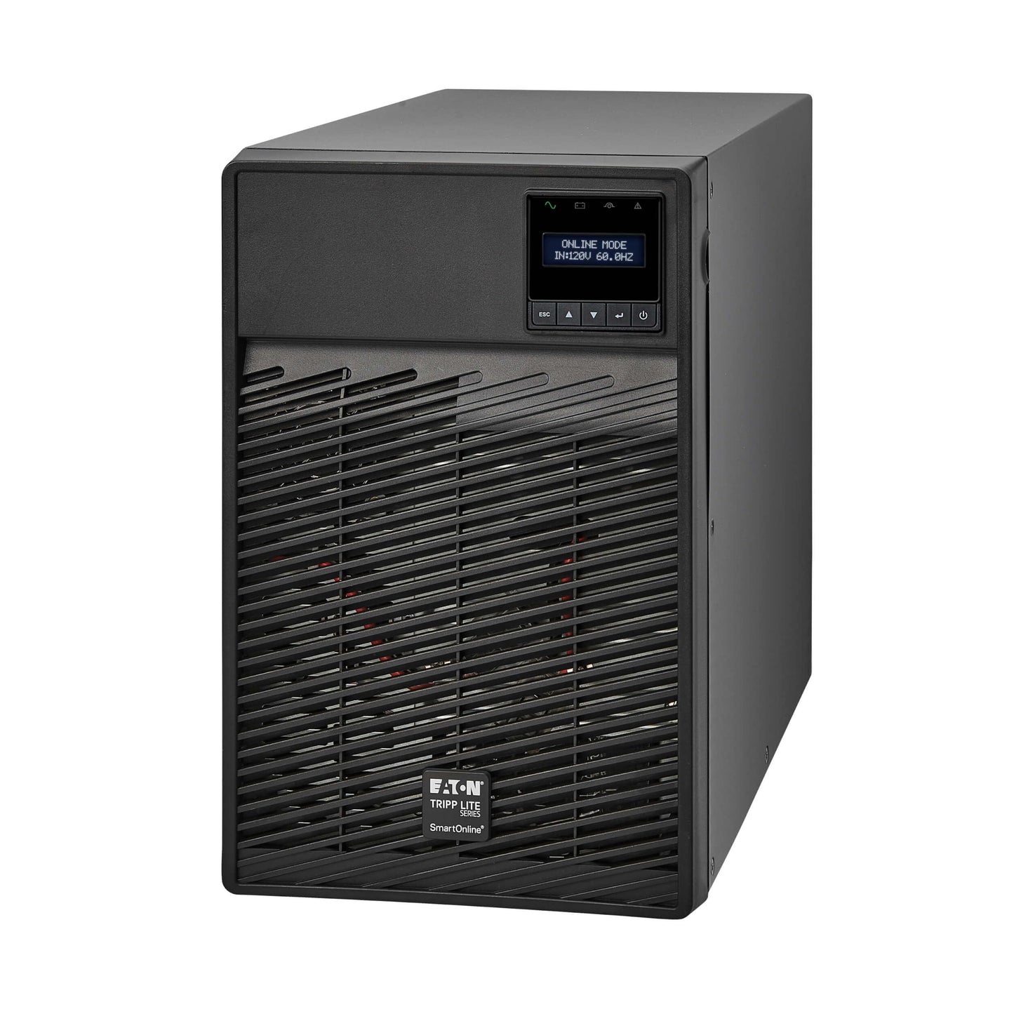 Eaton Tripp Lite Series SmartOnline Tower UPS Battery Backup, Pure Sine Wave Double-Conversion, 120V, AVR, LCD Screen, USB, DB9, 2 Year Warranty & $250,000 Insurance (SU700XLCD)