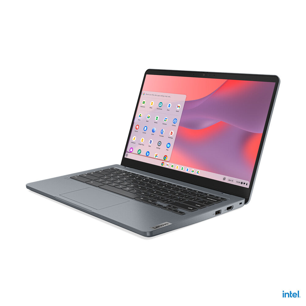 Lenovo 14e Chromebook Gen 3 Intel® N N200 35.6 cm (14") Touchscreen Full HD 8 GB LPDDR5-SDRAM 128 GB eMMC Wi-Fi 6E (802.11ax) ChromeOS US English Grey