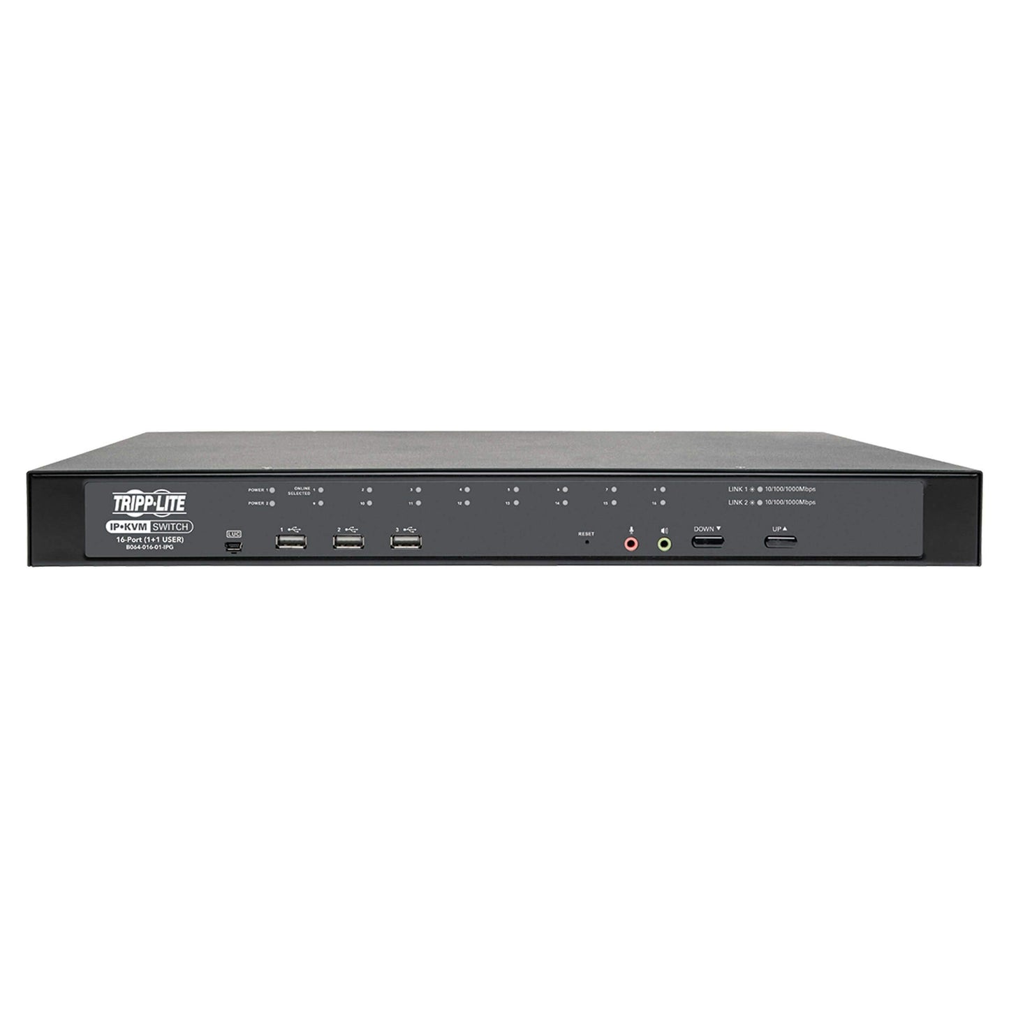 Tripp Lite Cat5 KVM Switch Over IP 16-Port W/Virtual Media 2 Users 1URM TAA (B064-016-01-IPG)