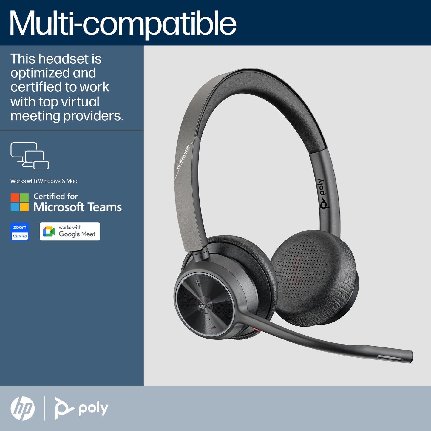 HP Poly Voyager 4320 Wired Teams Headset