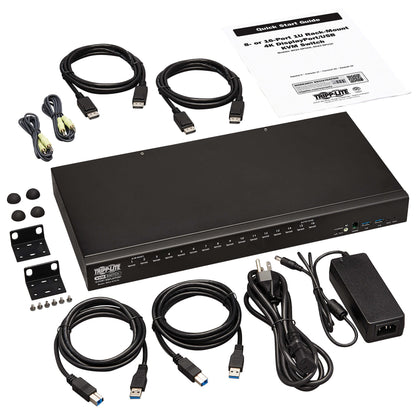 Tripp Lite DisplayPort/USB KVM Switch 16-Port Audio/Video 4K 60Hz 1URM (B024-DPU16)
