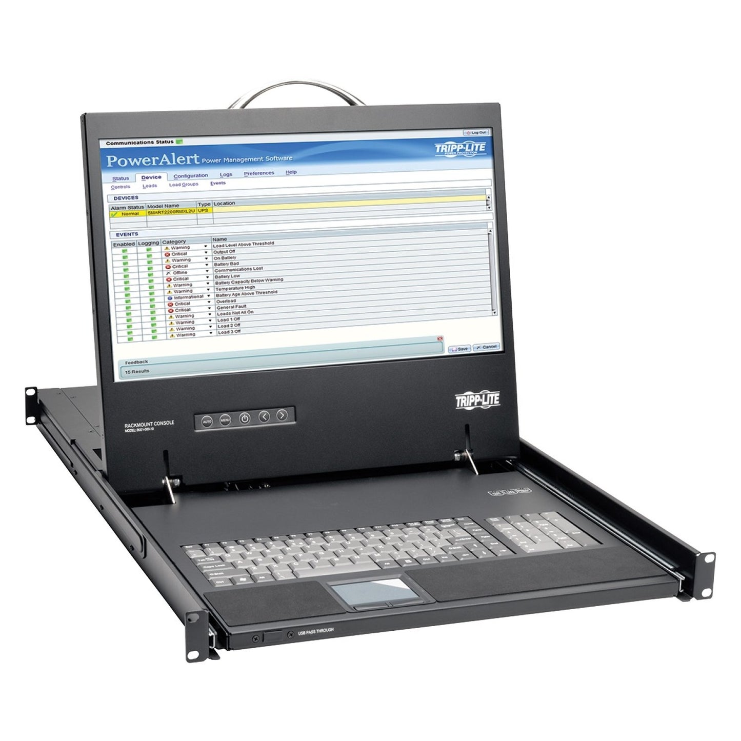 Tripp Lite B021-000-17 KVM Console Unit 1U Rackmount with 19-Inch LCD