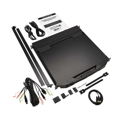 Tripp Lite Rackmount KVM Console, Short Depth 1U Rack Mount Monitor Keyboard Splitter, 18.5" HD LCD Screen, HDMI & USB Ports - Windows, Mac, Linux, & Sun Compatible - 1-Year Warranty (B021-SWHD-K)