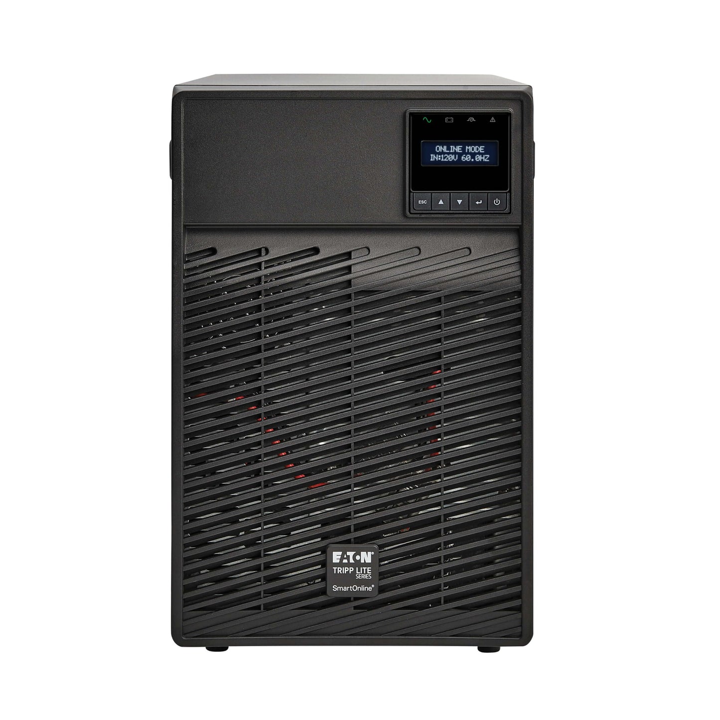 Eaton Tripp Lite Series SmartOnline Tower UPS Battery Backup, Pure Sine Wave Double-Conversion, 120V, AVR, LCD Screen, USB, DB9, 2 Year Warranty & $250,000 Insurance (SU700XLCD)