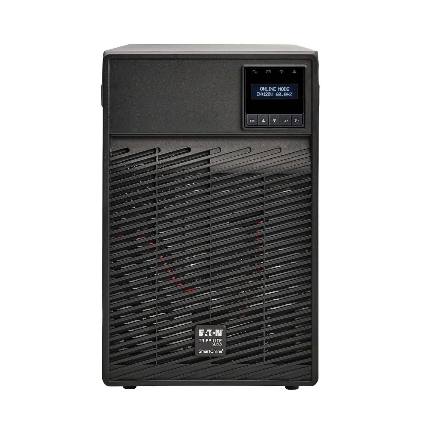 Eaton Tripp Lite Series SmartOnline Tower UPS Battery Backup, Pure Sine Wave Double-Conversion, 120V, AVR, LCD Screen, USB, DB9, 2 Year Warranty & $250,000 Insurance (SU700XLCD)