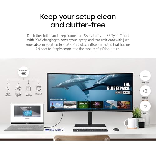 Samsung Viewfinity S65UA Series 34-Inch Ultrawide QHD Curved Monitor