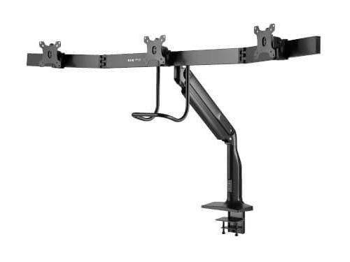 SAFE-IT PRECISION-PLACEMENT TRIPLE-DISPLAY DESK CLAMP/GROMMET WITH PREMIUM GAS S