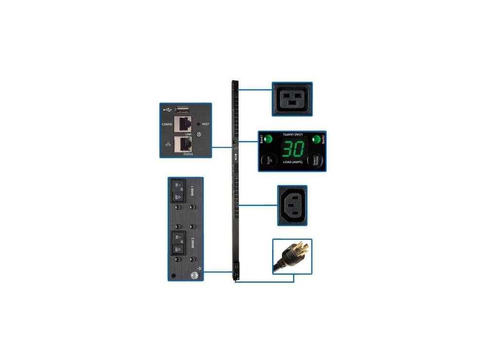 EATON 5.5KW SINGLE-PHASE SWITCHED PDU - LX INTERFACE, 208/230V OUTLETS (20 C13 &