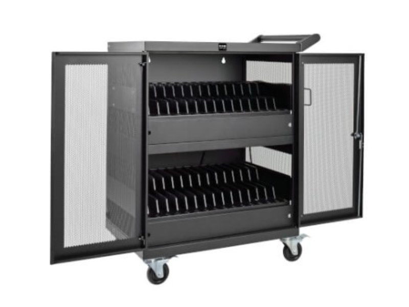 MULTI-DEVICE CHARGING CART, 32 AC OUTLETS, CHROMEBOOKS AND LAPTOPS, WALL-MOUNT O