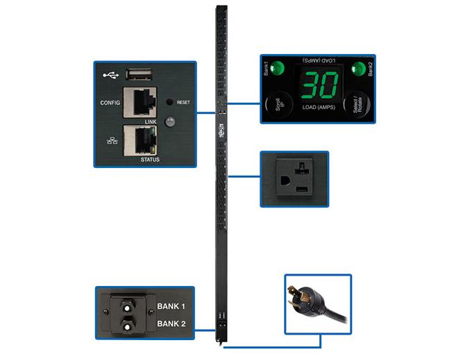 PDUMNV30LX - POWER DISTRIBUTION UNIT - VERTICAL (0U) - 120V - 2.9KW - (24) 5-15/