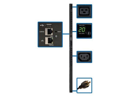 EATON 3.7KW SINGLE-PHASE SWITCHED PDU - LX INTERFACE, 208/230V OUTLETS (20 C13 &