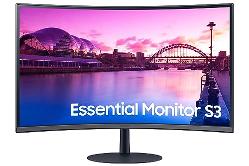 SAMSUNG 27-Inch S39C Series FHD Curved Gaming Monitor, 75Hz, AMD FreeSync, Game Mode, Advanced Eye Comfort, Frameless Display, Built in Speakers, Slim Metal Stand, LS27C394EANXGO, 2023, Black