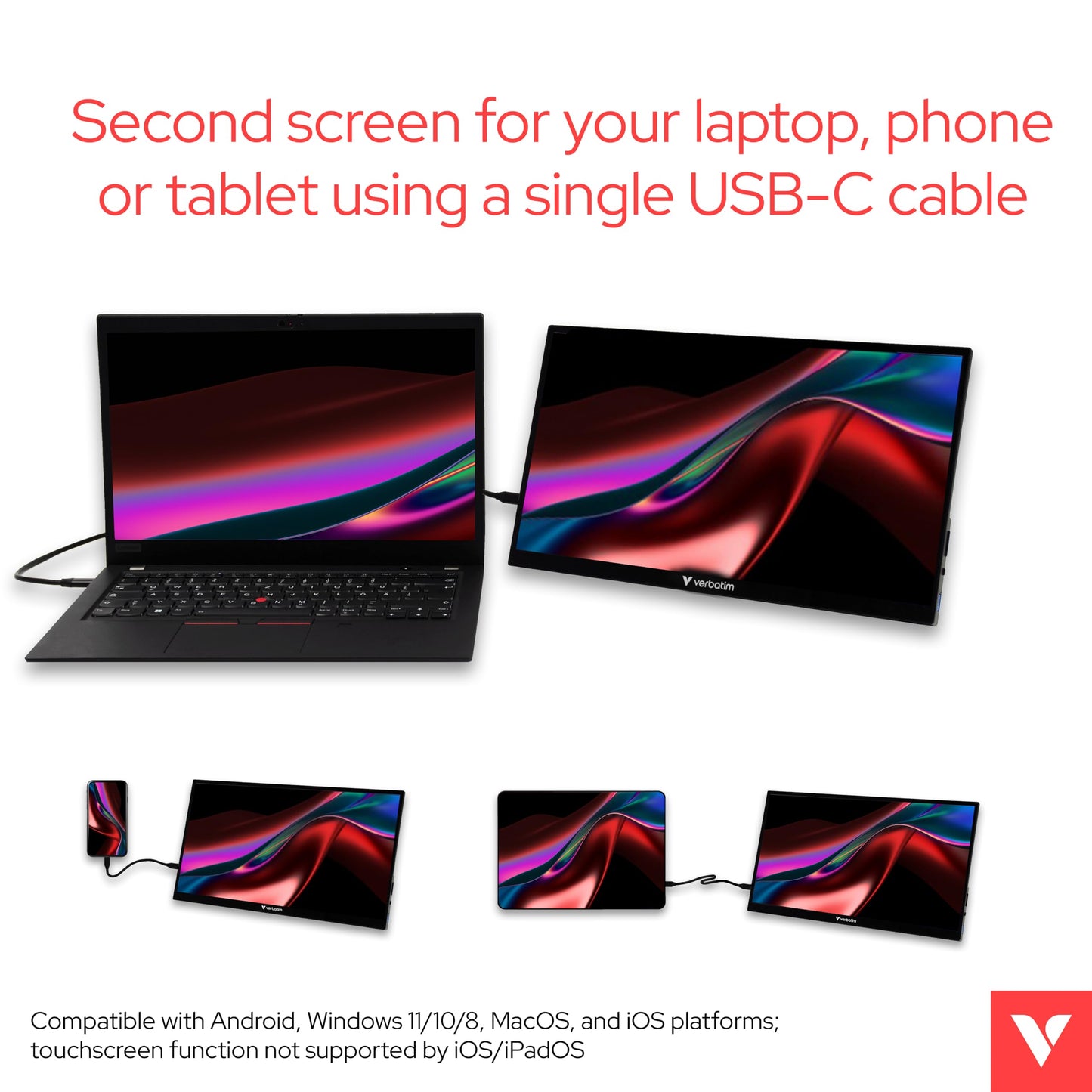 Verbatim Portable Monitor IPS Display