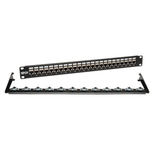 Tripp Lite 24-Port 1U Rackmount Cat6 Feedthrough Patch Panel, RJ45 Ethernet(N254-024)