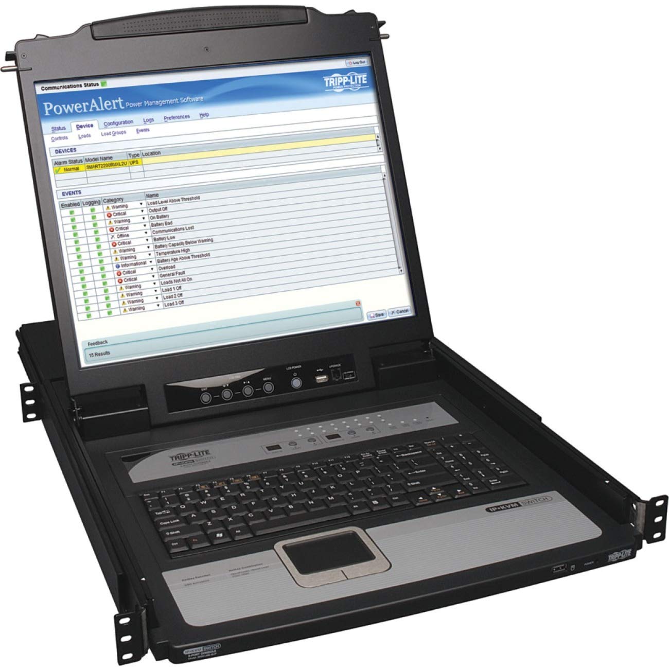 8-Port 1U Rack-Mount Console KVM Switch with 19-in. LCD and IP Remote Access (B020-U08-19-IP)