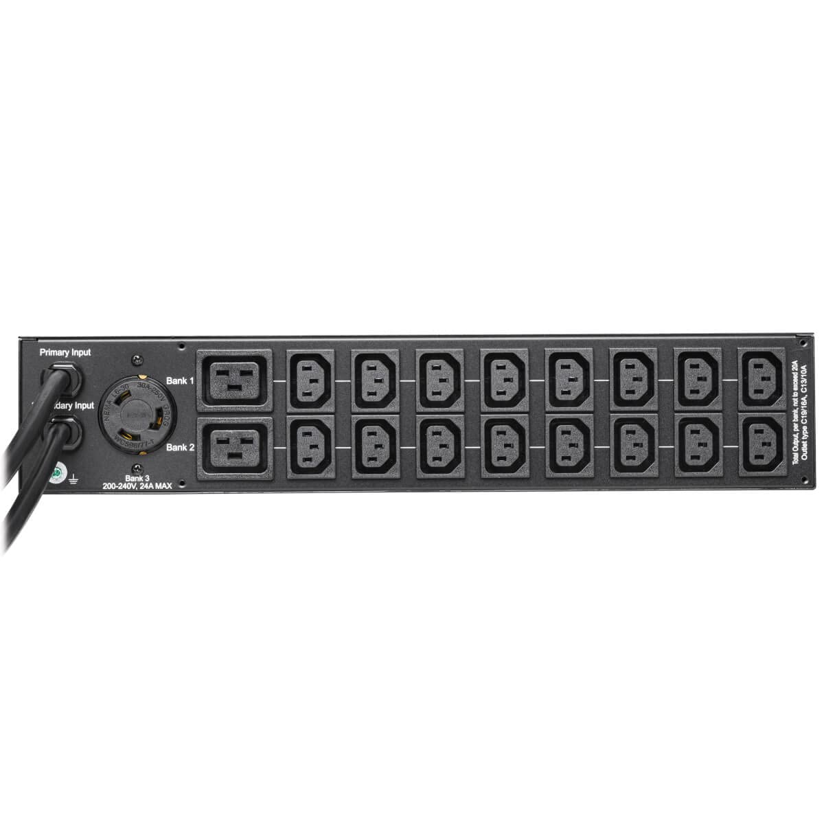 Tripp Lite Monitored PDU, 30A, 16 Outlets (5-15/20R), 120V, L5-30P, 10 ft. Cord, 2U Rack-Mount Power (PDUMNH30)