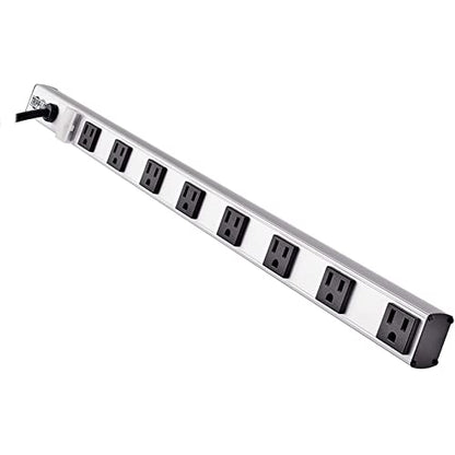Tripp Lite 8 Right Angle Outlet Bench & Power Strip, 24 in. Length, 15ft Cord with 5-15P Plug (PS2408RA),Black/Gray