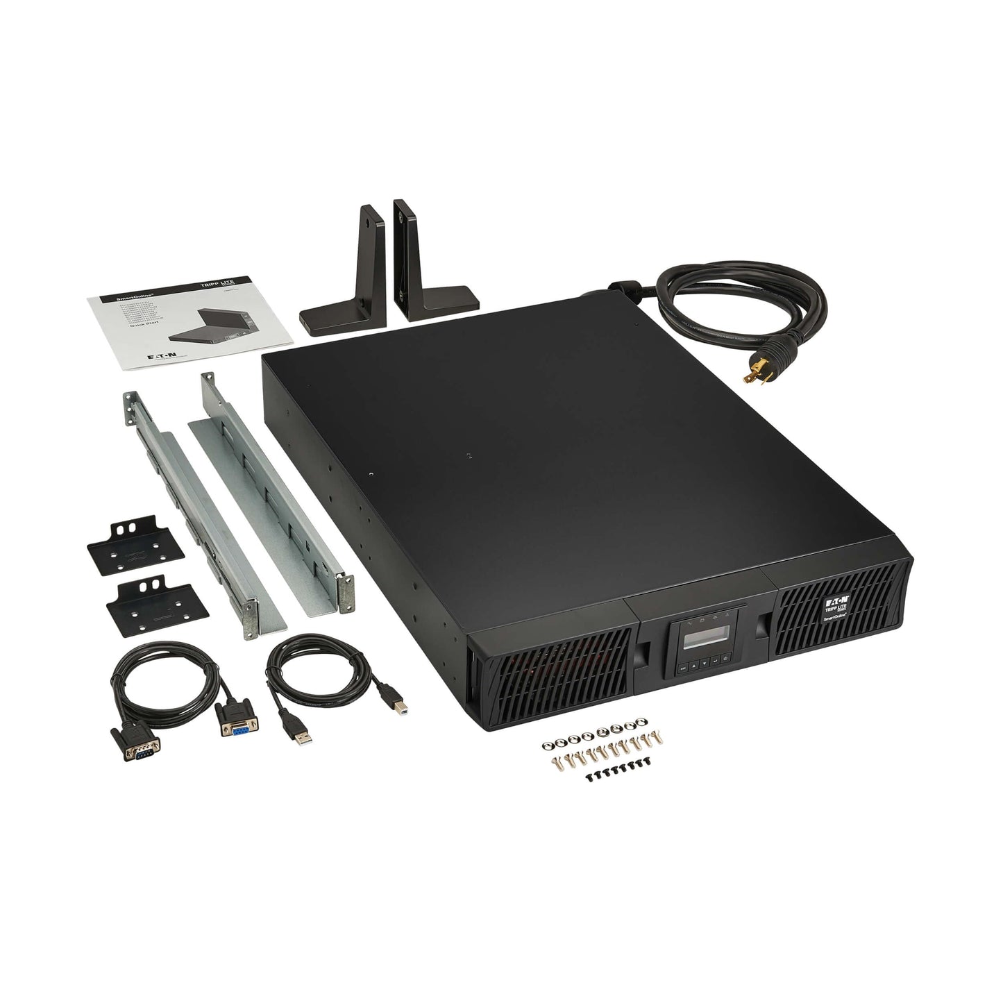 Tripp Lite SU3000RTXLCD2UN UPS 120V 3000VA 2700W Double-ConversCompatible with Ion - 9 Outlets, Extended Run, WEBCARDLX, LCD, USB, DB9, 2U -