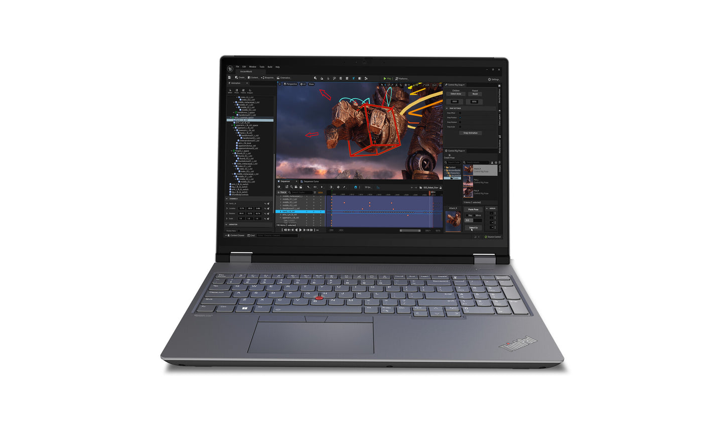 Lenovo ThinkPad P16 Gen 2 Intel® Core™ i7 i7-14700HX Mobile workstation 40.6 cm (16") WQXGA 32 GB DDR5-SDRAM 1 TB SSD NVIDIA RTX 2000 Ada Wi-Fi 6E (802.11ax) Windows 11 Pro English Grey, Black