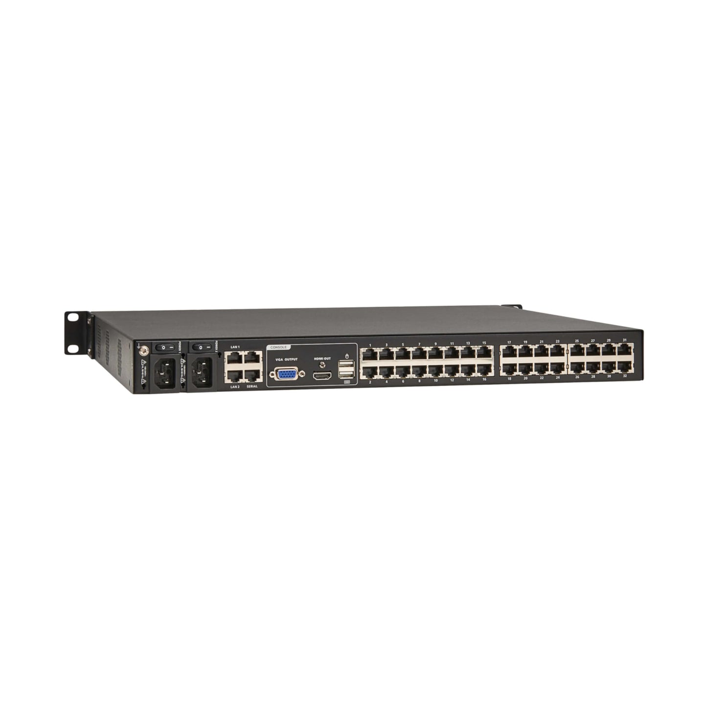 Eaton 16-Port & 32-Port Rack KVM Over IP Switch, Cat5/Cat5e, Virtual Media Connection, Remote & Local Users, Free Software, VGA or HDMI KVM, 1U Rackmount, TAA Compliant, 3-Year Warranty