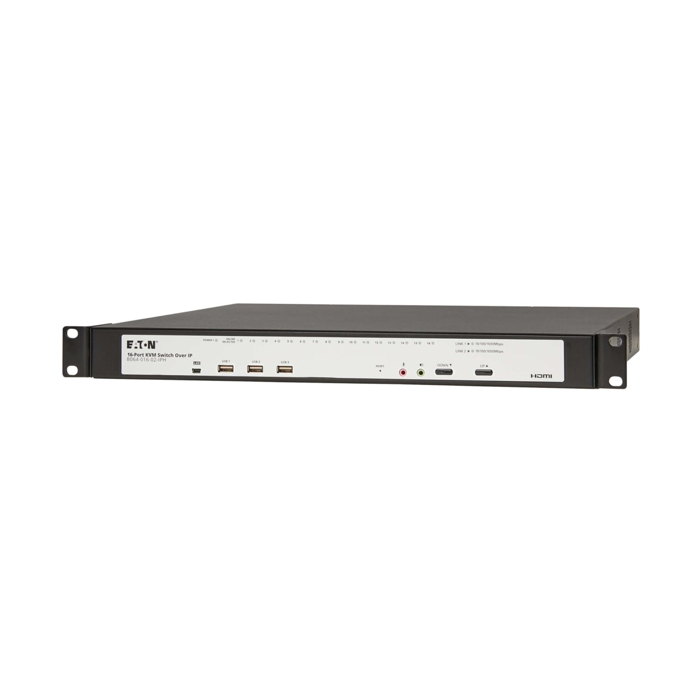 Eaton 16-Port & 32-Port Rack KVM Over IP Switch, Cat5/Cat5e, Virtual Media Connection, Remote & Local Users, Free Software, VGA or HDMI KVM, 1U Rackmount, TAA Compliant, 3-Year Warranty