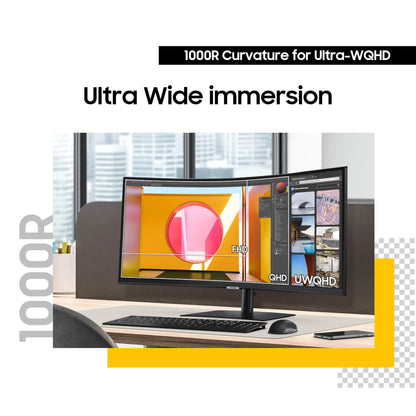 Samsung Viewfinity S65UA Series 34-Inch Ultrawide QHD Curved Monitor