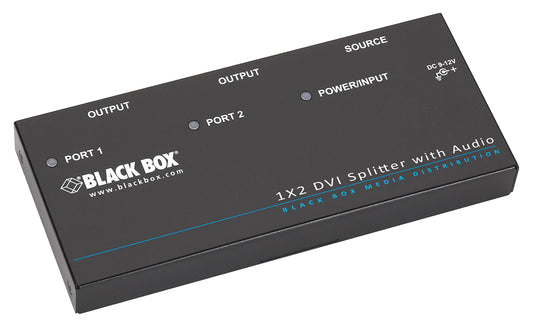 Black Box DVI-D Splitter with Audio and HDCP, 1 x 2