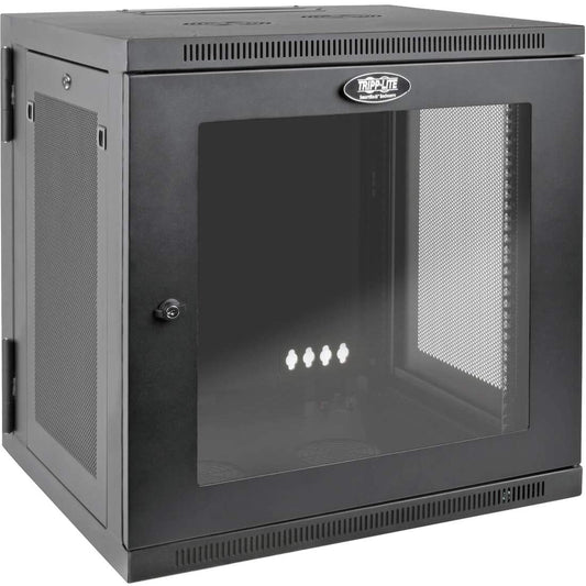 Tripp Lite 12U Wall Mount Rack Enclosure Server Cabinet with Acrylic Glass Door, Hinged Back, 24.5 in. Deep, UPS-Depth (SRW12USDPG),Black